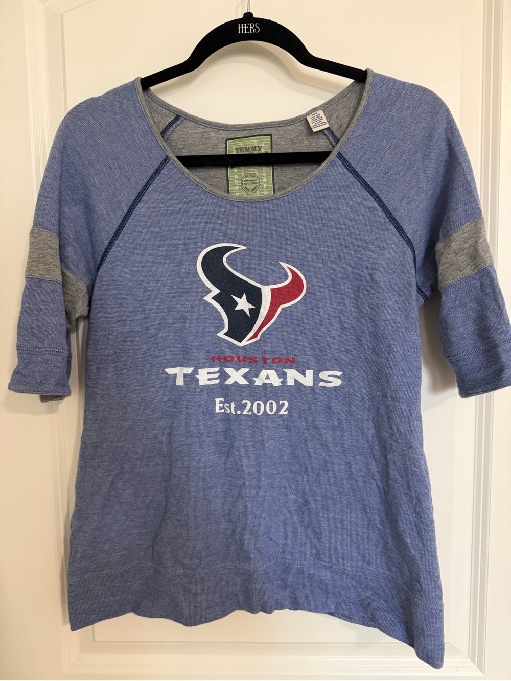 Tommy Bahama Blue Houston Texans Short Sleeve Tee with Gray Accents